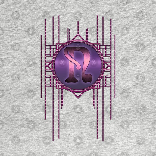 Purple Burlesque Artdeco Vintage Initial N Monogram by designsbyxarah